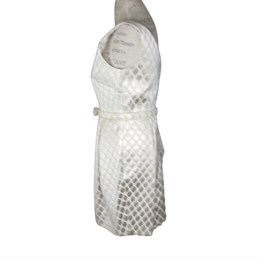 Eliza J Gold Metallic On Cream V Back Holiday Special Occasion Dress Size 8 - Picture 2 of 10